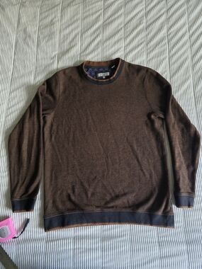 Ted Baker Brown Stripe Crewneck Sweater -  Men's